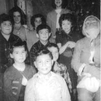 Visite de Santé Clâ à l’école de Station-de-Petit-Ruisseau à la Baie Sainte-Marie, Nouvelle-Écosse, en 1957.